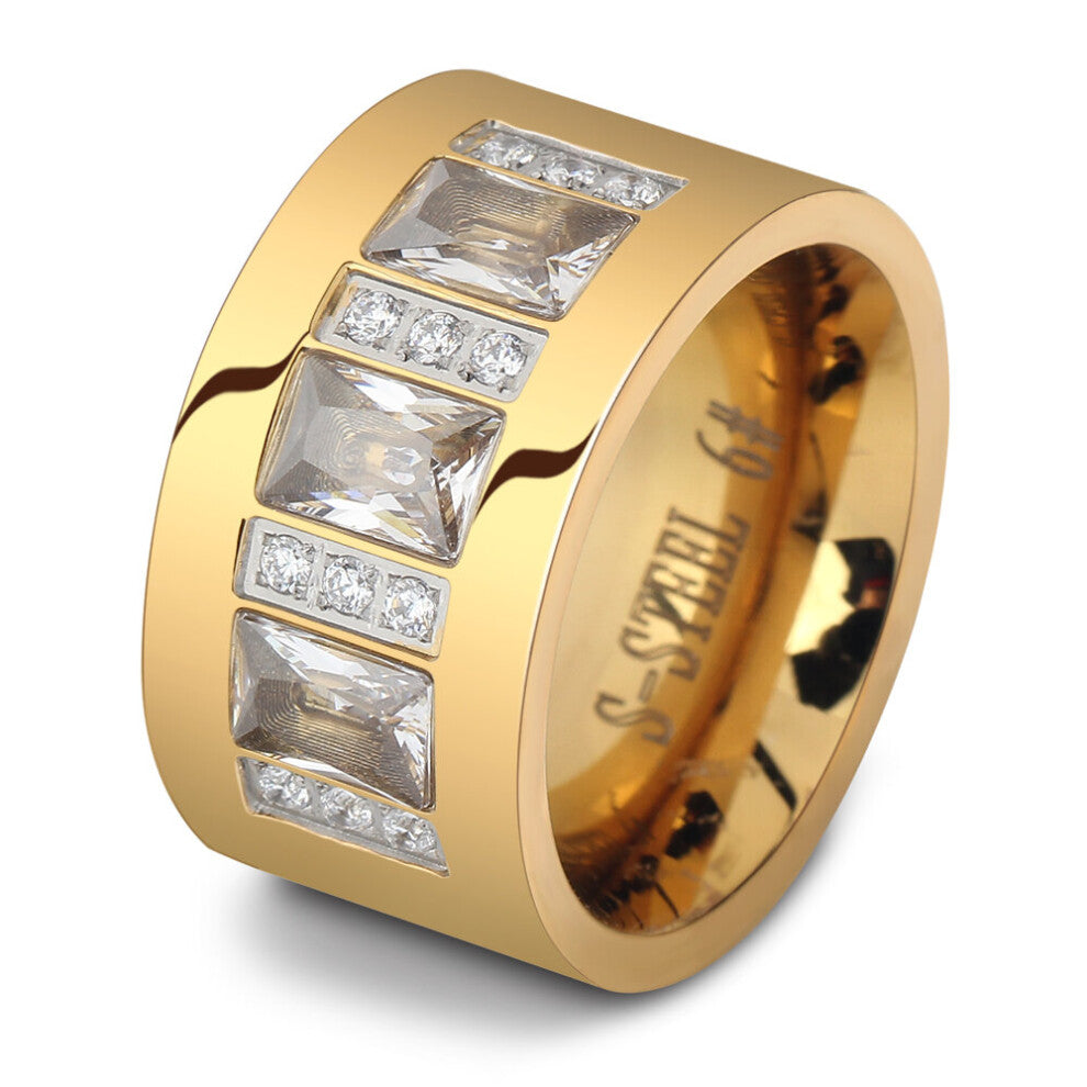 (6-CG1223 G Red-Gold color) Antique Retro Stainless steel Rings For Women Men Jewelry Anillos Engagement Wedding Bague Homme Party Accessories Vintage