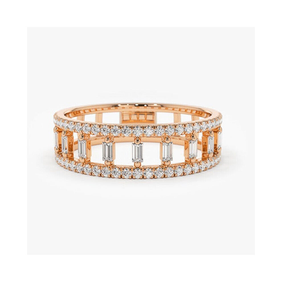 (6-F443 Gold-Silver Plated) Silver Women Wedding Rings Geometric CZ Stylish Female Accessories High Statement Jewelry Hot