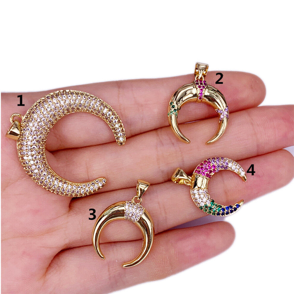 High C-Shaped Moon Necklace Pendant Inset Zircon Sense Jewelry Accessories For Women