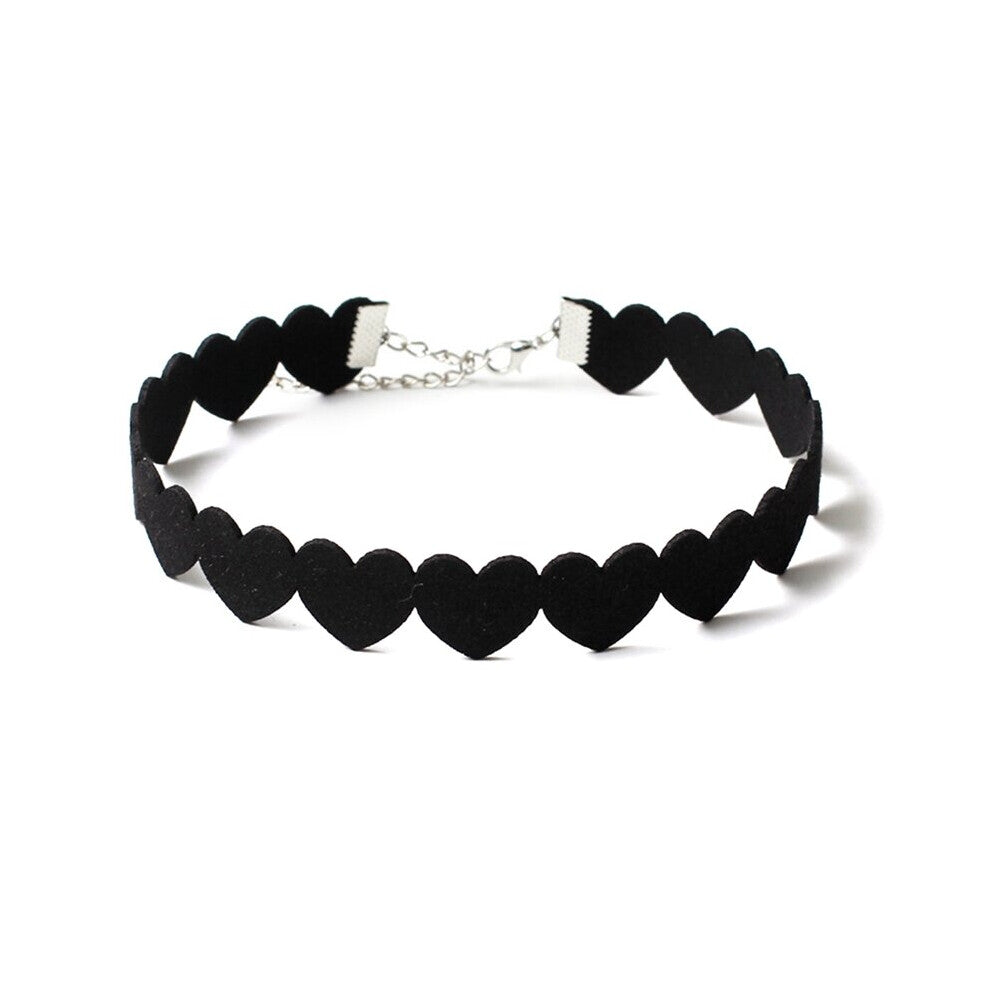 Velvet Heart Choker Vintage Solid Gothic Choker Necklace Choker Collar Clavicle Choker Women Jewelry Accessories