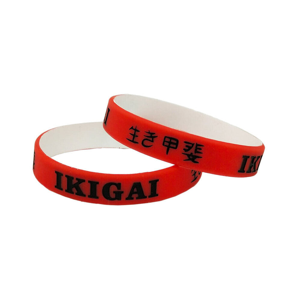 1PC IKIGAI Silicone Bracelets&Bangles Letters Debossed Wristband Sports Rubber Women Men Jewelry SH301