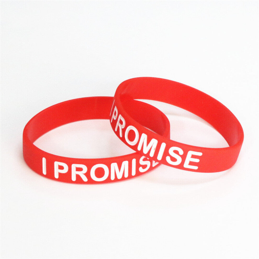 1PC I Promise Silicone Rubber Wristband Red Basketball Sports Rubber Bracelets&Bangles Men Women Jewelry Gift SH053R