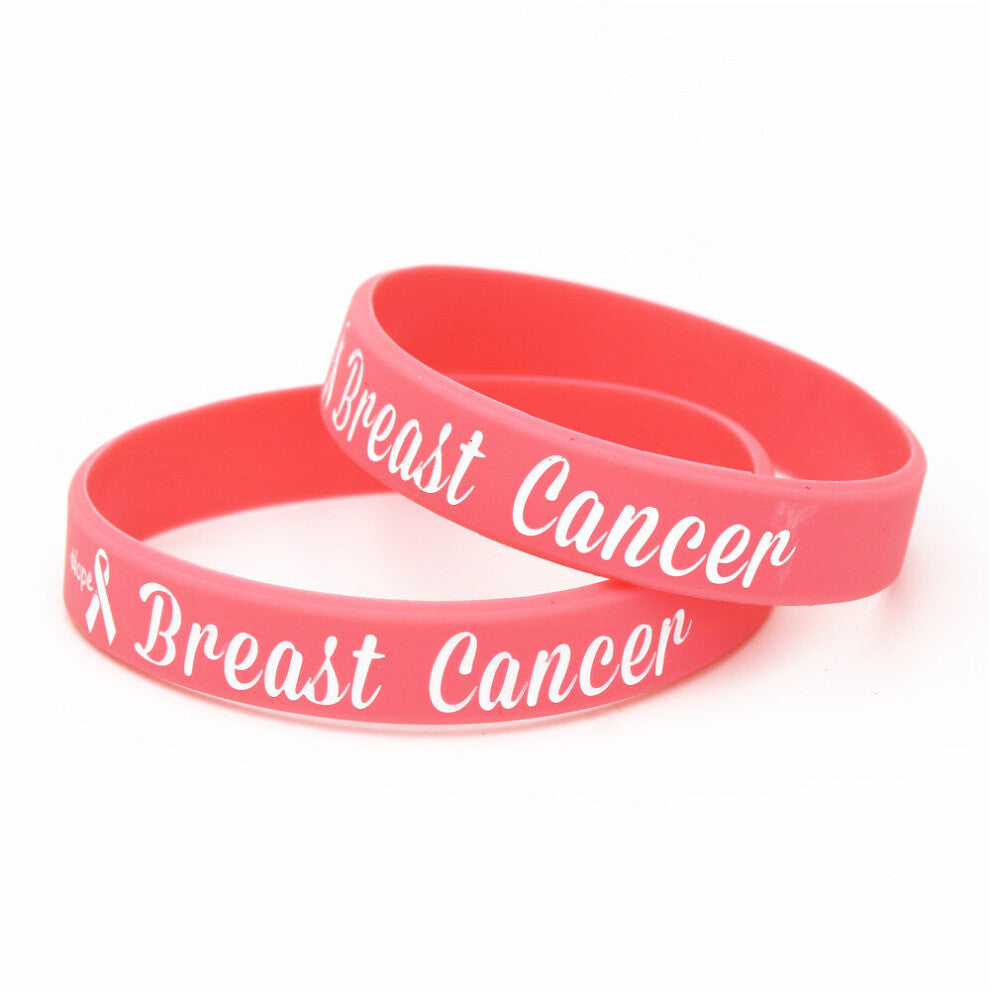 1PC Breast Cancer Awareness Silicone Wristband Pink Medical alert Awareness Silicone Bracelets&Bangles Women SH180