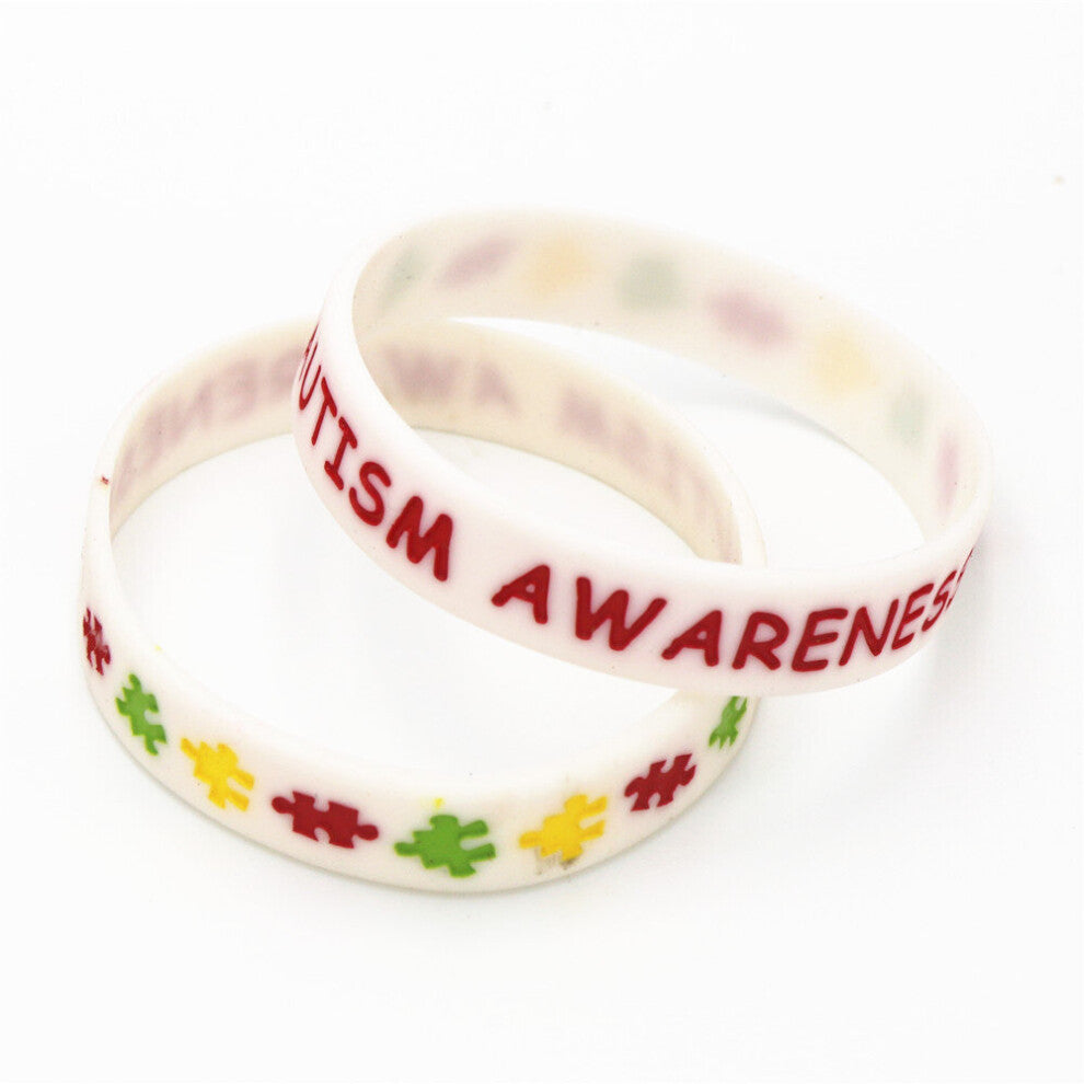 Hot 1PC Autism Awareness Silicone Bracelets&Bangles Puzzle Medical alert Silicone Wristband Armband SH075W
