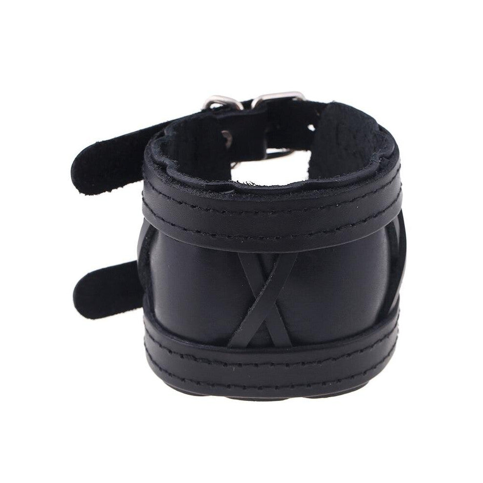 Vintage Wide Cuff Leather Bracelet Belt Punk Rock Retro Jewelry Cowhide Bangle Women Men Biker Wristbands