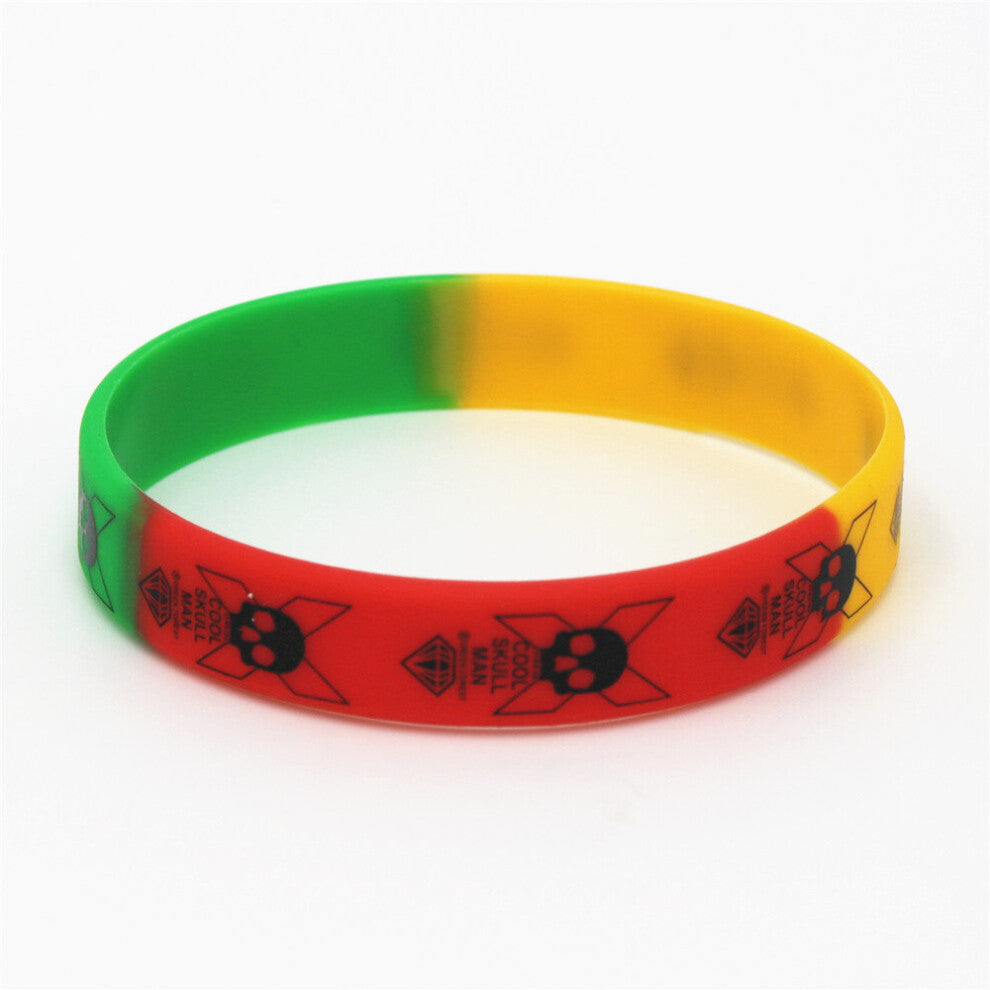 3PCS Skull Man Silicone Wristband Sports Skeleton Rubber Bracelets&Bangles Jewelry SH126