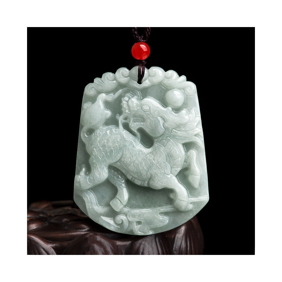 Hot Selling Natural Jade Unicorn Blessing Pendant Charm Jewellery Hand-Carved Necklace for Women Men Accessories