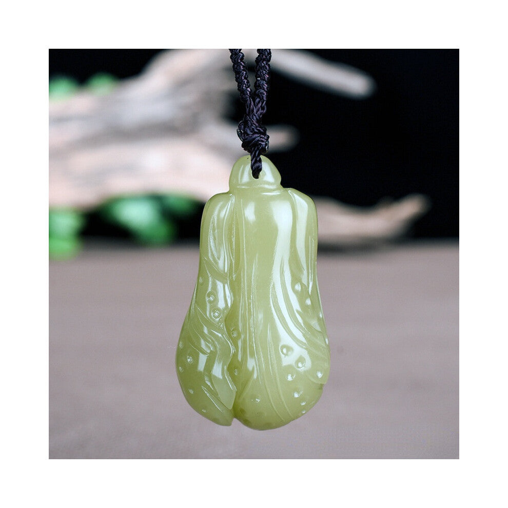 Hot Selling Natural Hetian Jade Cabbage Pendant Charm Jewellery Women's Hand-Carved Pendant for Women Men Accessories