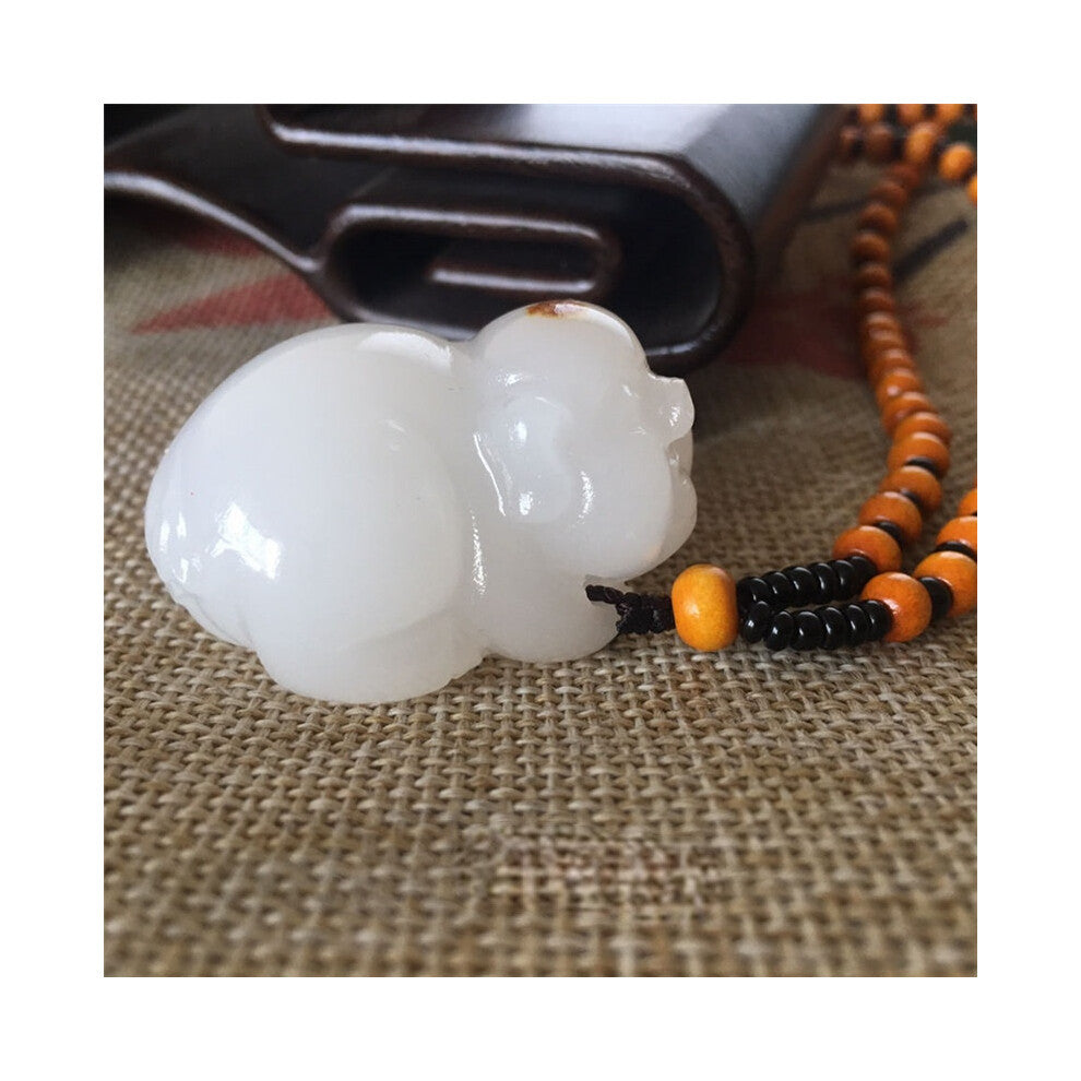 Hot Selling Natural Jade Zodiac Pig Charm Jewellery Women's Hand-Carved Pendant for Women Men Accessories