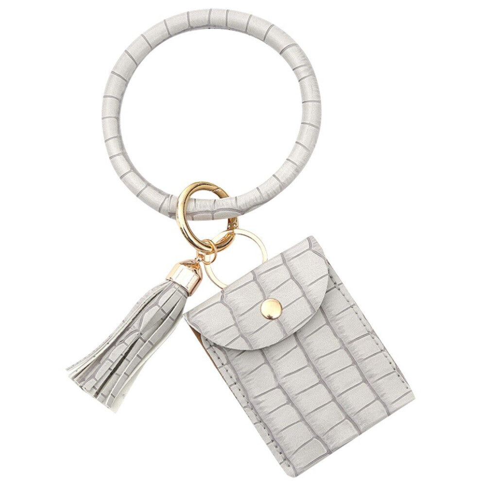 PU Leather Bracelet Keychain for Women Key Wallets Wristlet Keychain tassel Bangle Keychain Wrist Accessories d4