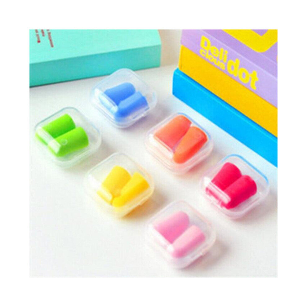 5pcs Travel Accessories Anti-noise Soft Ear Plugs Sound Insulation Ear Protection Earplugs Sleeping With Case Packing Organizers