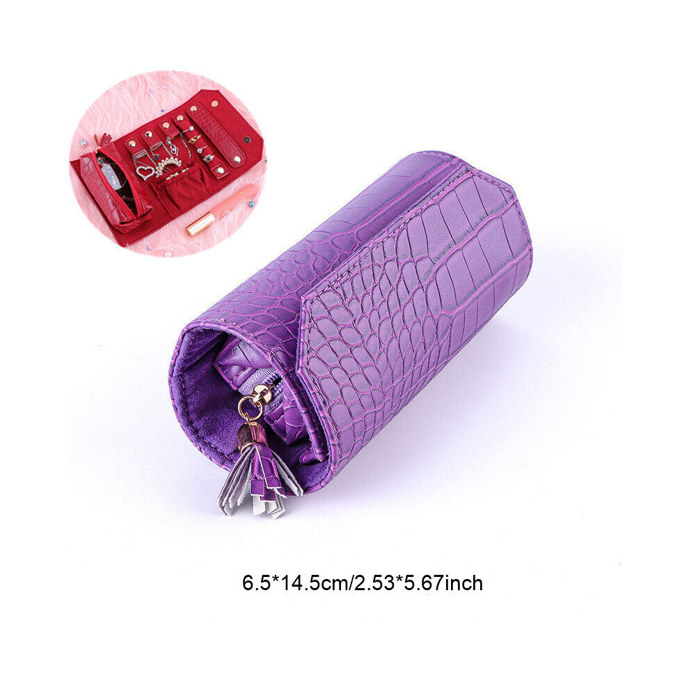 Portable Travel Jewelry Organizer Box Roll PU Leather Jewellery Storage Pouch Necklace Earrings Display Finishing Accessories