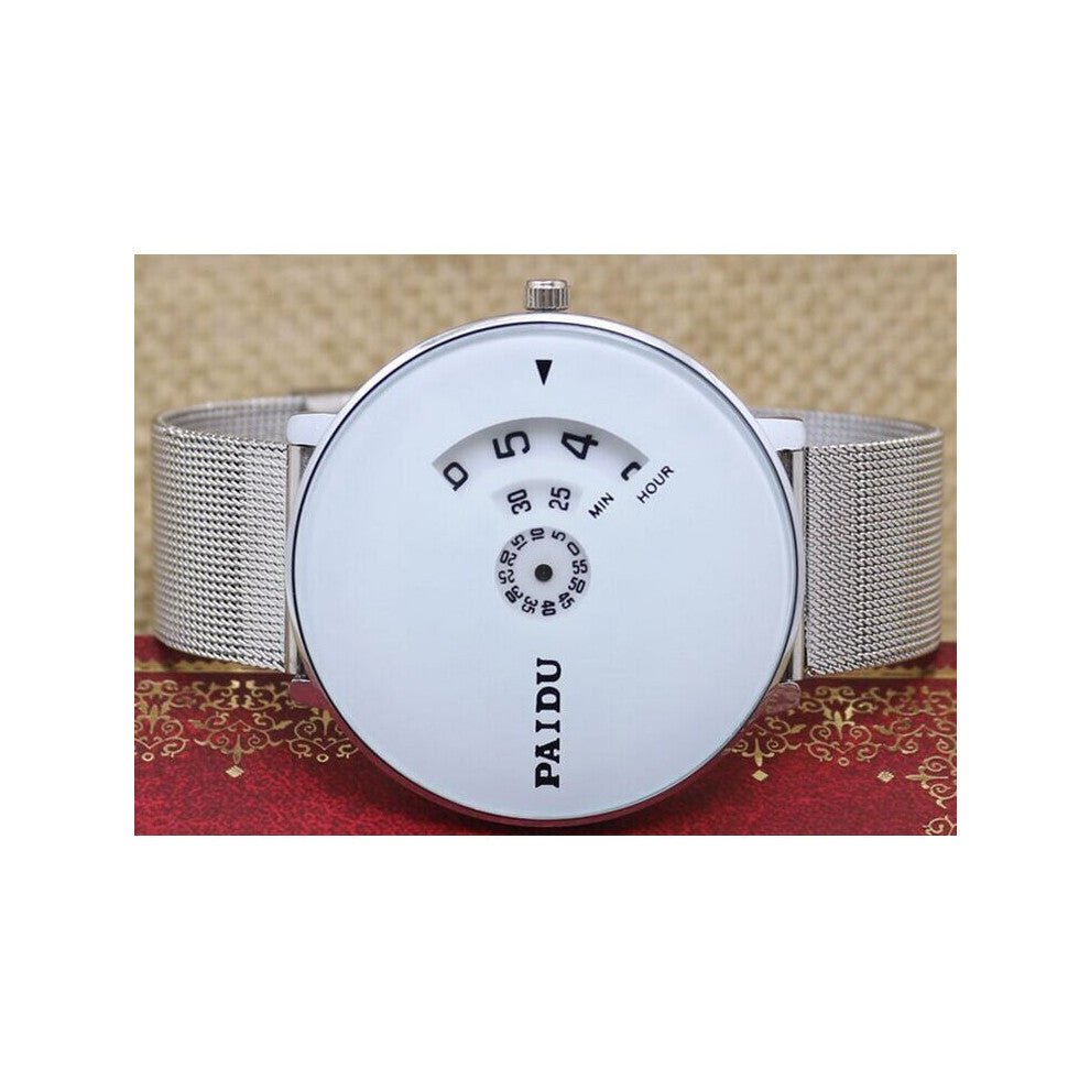 Men Business Casual Watch Mesh Stainless Steel Gentleman Turntable Relogio Masculino Wristwatch Paidu