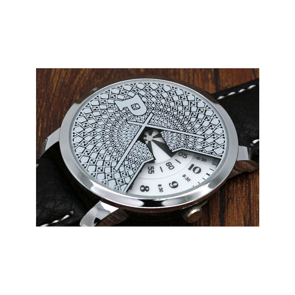 Men's Quartz Clock Casual Man Sports Watches Pu Leather Band Personality Turntable Wristwatches relogio masculino