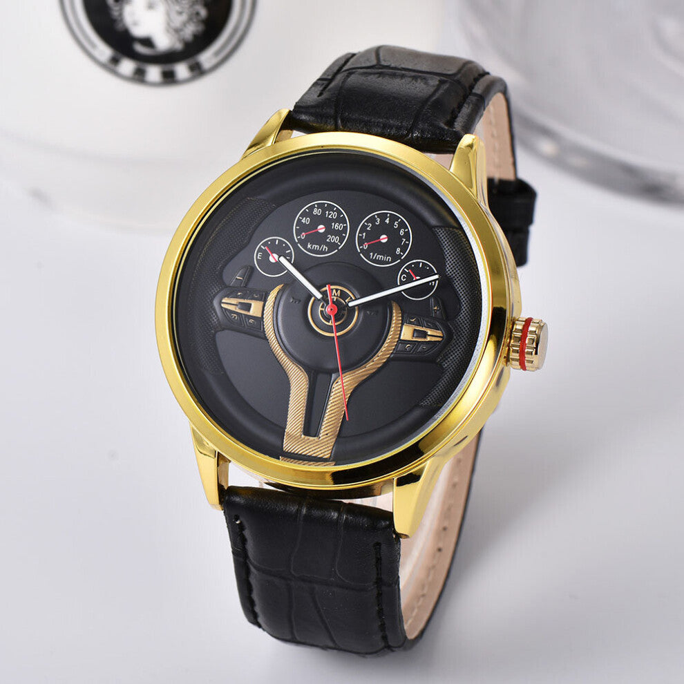 Creative Natrual Classic precision Men's Quartz watch 3D Racing tire Stainless Strap Clock Casual Sports