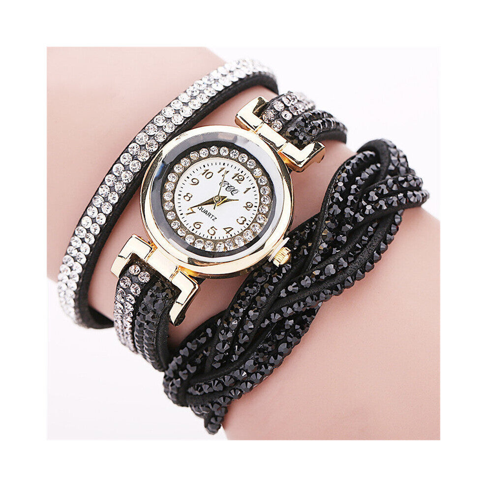 Women Long Strap Leather Watch Ladies Casual Rhinestone Dress Watch Female lBracelet Wristwatch Relogio Feminino Clock