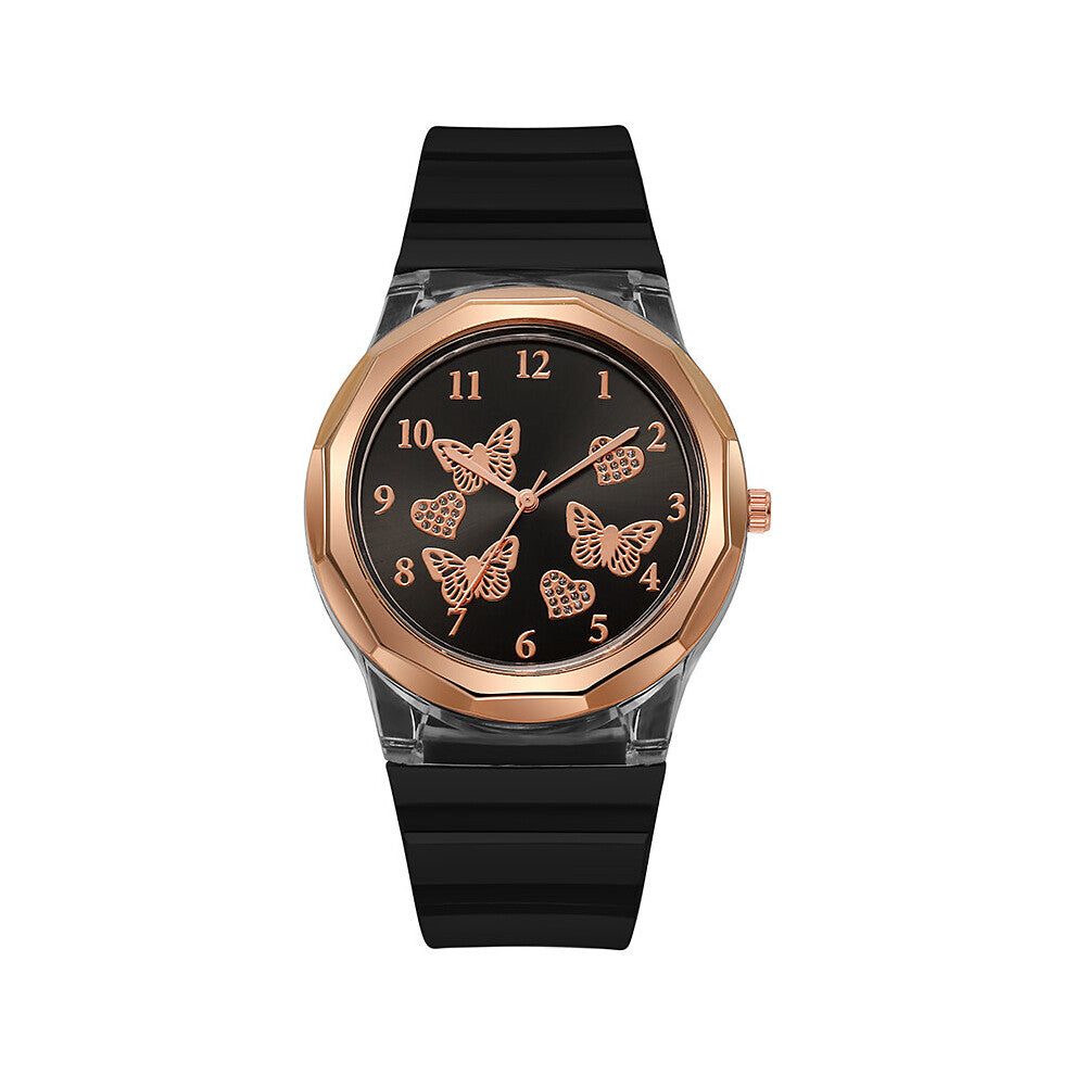 Watches Creative Round Dial Butterfly Pattern Women Wrist Accessories