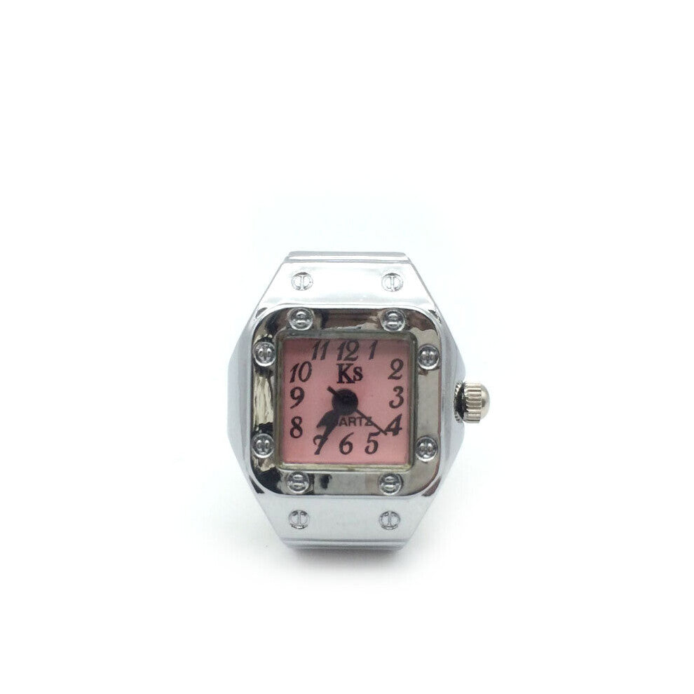 Vintage Rings Punk Elastic Stretchy Quartz Watch Rings for Women Man Mini Hip-hop Couple Accessories