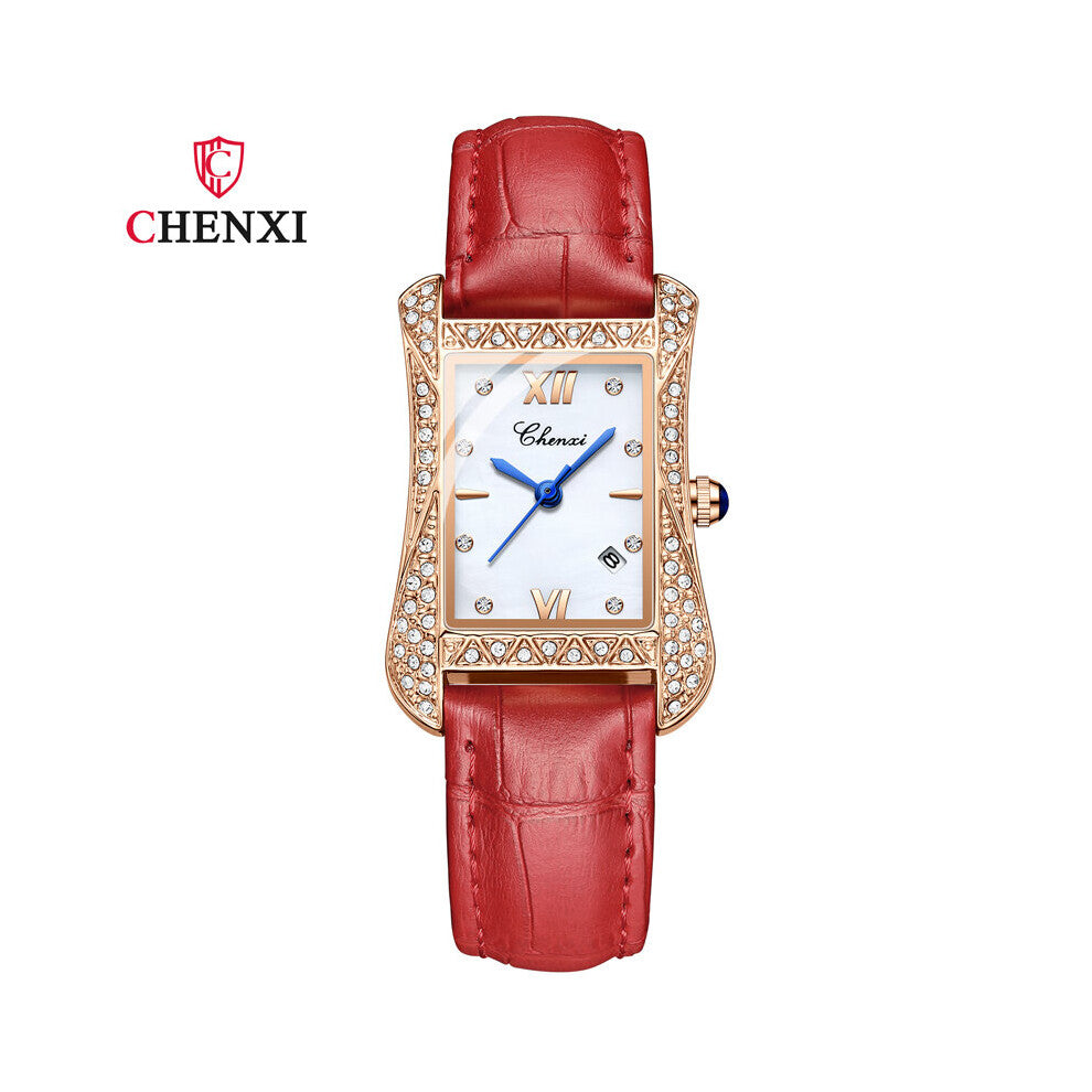 Woman Watch Ladies Rhinestone Diamond Watches Women Girls Watch Leather Waterproof Quartz Wristwatch