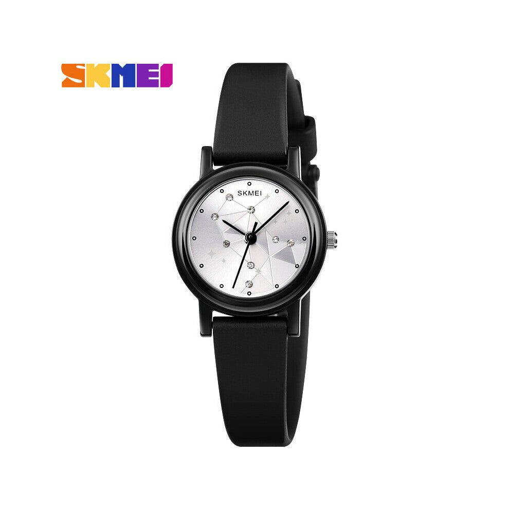 Thin Light Girls Quartz Watches Rainstone Dial Creative Women Quartz Wristwatches PU Leather Waterproof Ladies Watch 1659