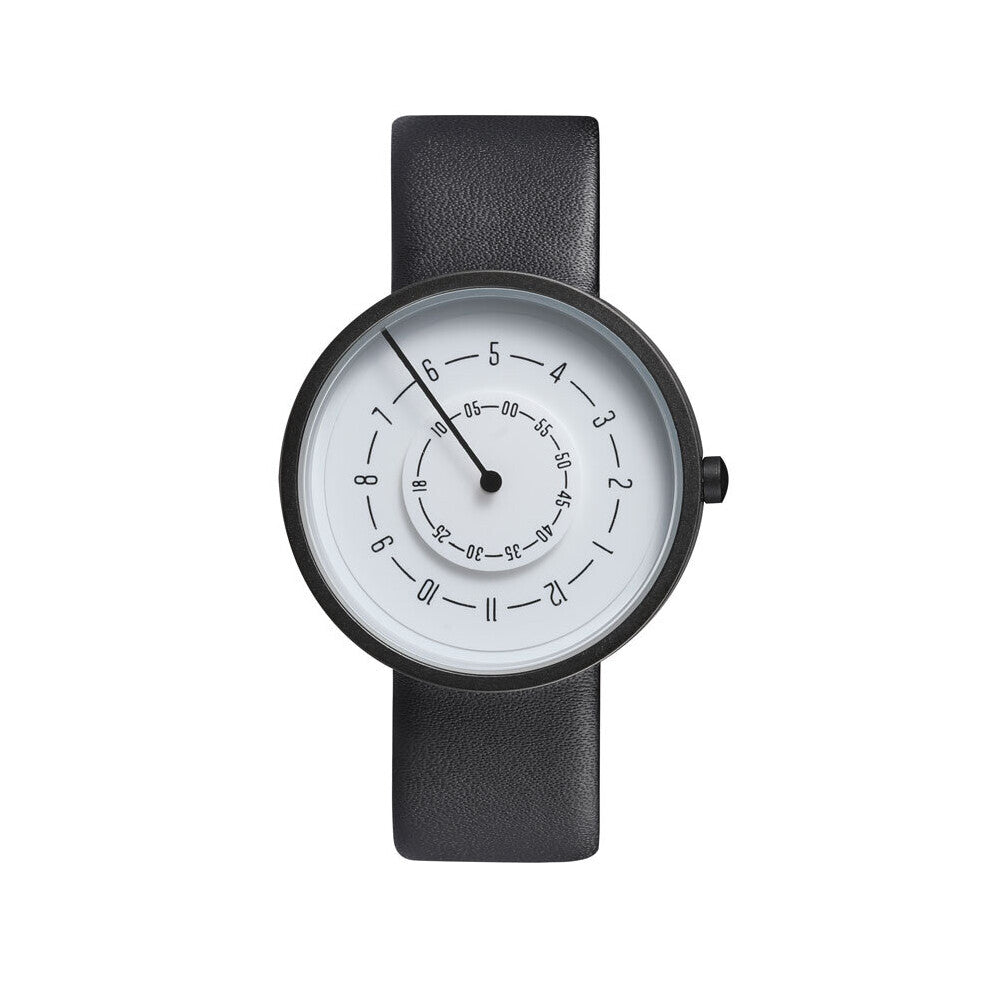 Minimalist Quartz Watch Men Women Creative Turntable Dial Wristwatch Steel Band Leather Watch Sport Clock Gift For Lover