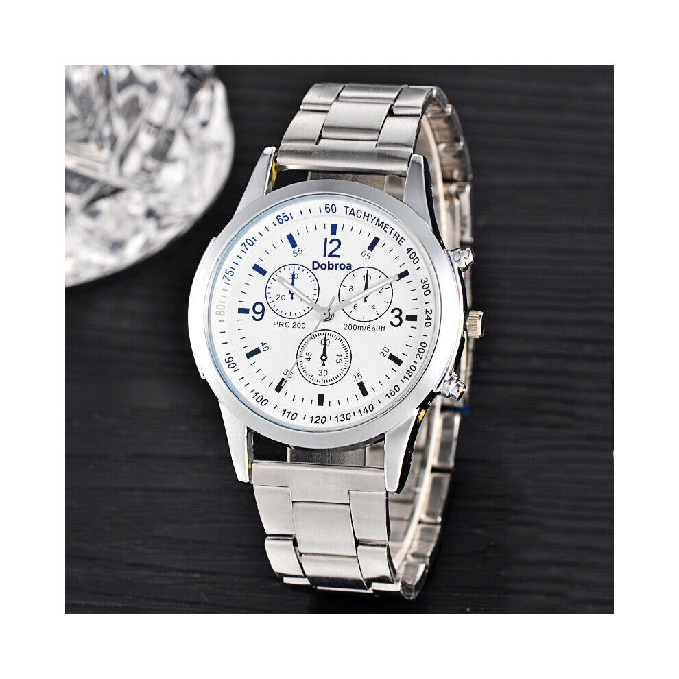 Men Watches Quartz Watch Light Threeeye Full Steel Waterproof Casual Sport Watch Boy Blu-ray Clock Relogio Masculino