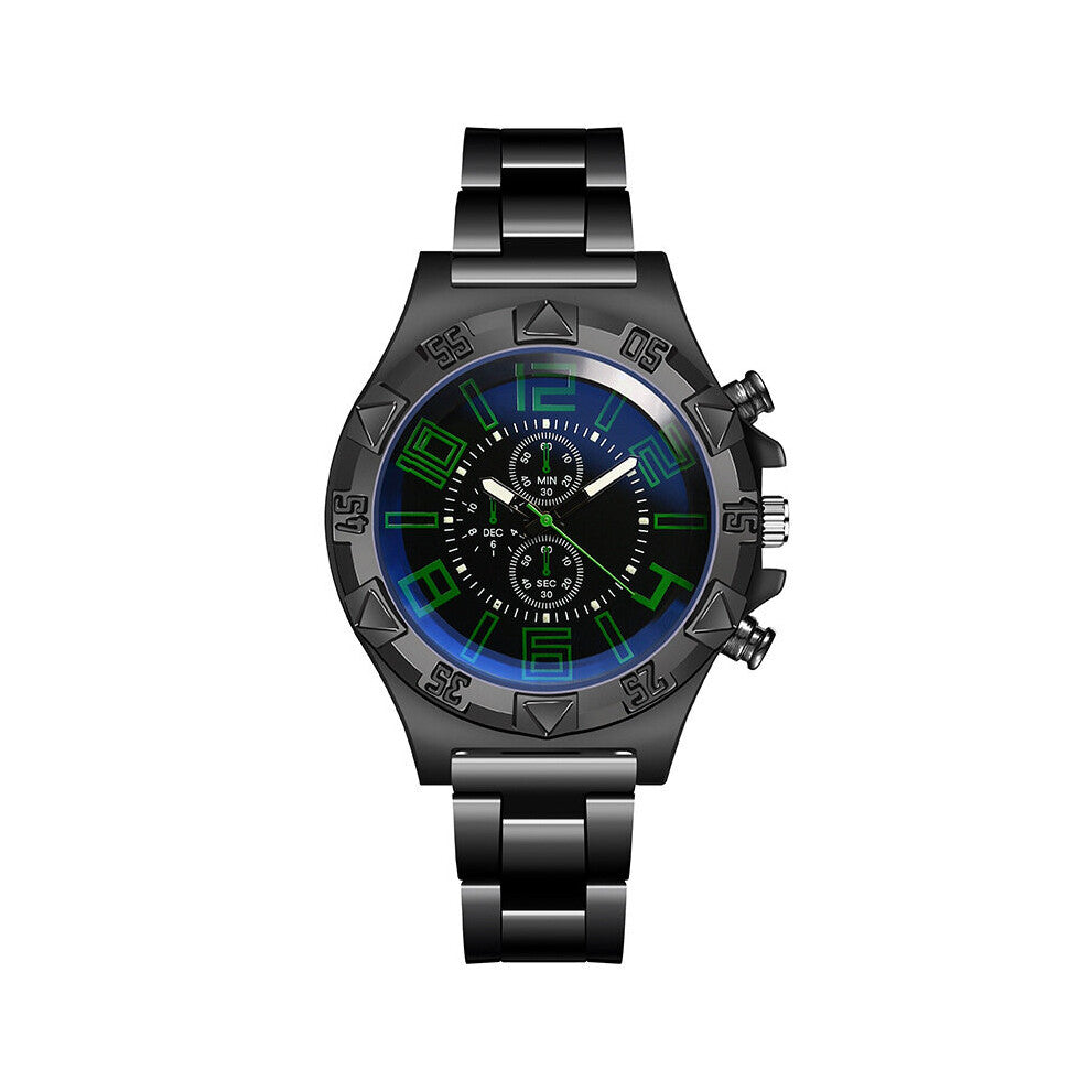 Men Watches Luminous Pointer Stainless Steel Quartz Watch for Men Blu-ray Dial Waterproof Business Male Clock