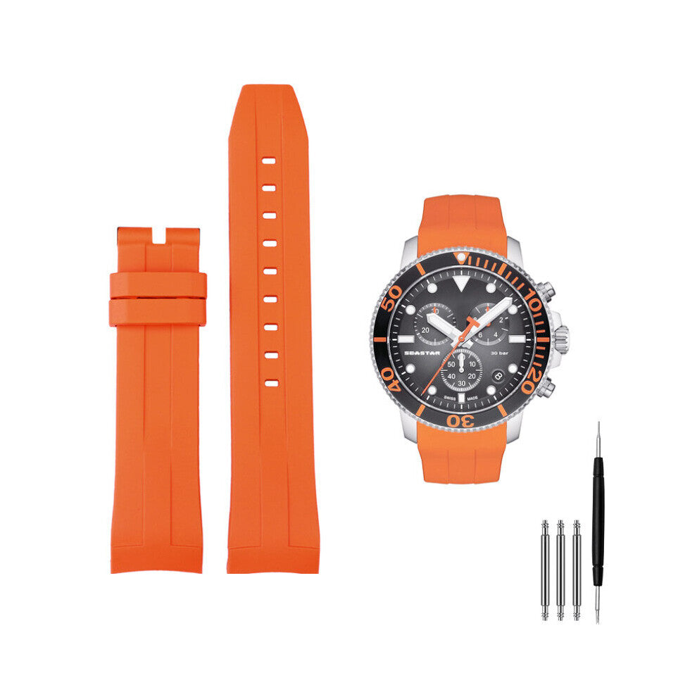 Rubber Sport Strap For Sea star T120 Curved Waterproof Diving Silicone Band T120417A Men Replacement Belt Watchband