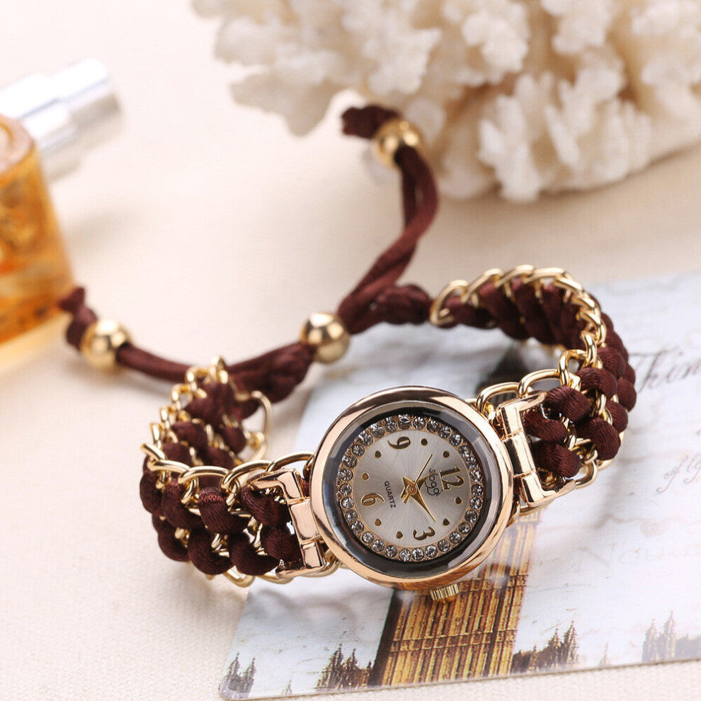 Watch Knitting Quartz Rope Women Wrist Movement Winding Analog Chain Women's Watch Talking Watch for Women