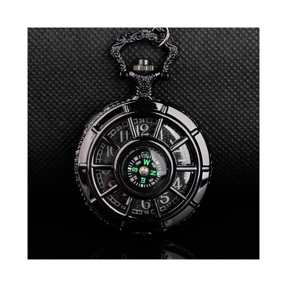 Rudder Hollow Quartz Pocket Watch Steampunk Men's Watch Pendant Accessories reloj