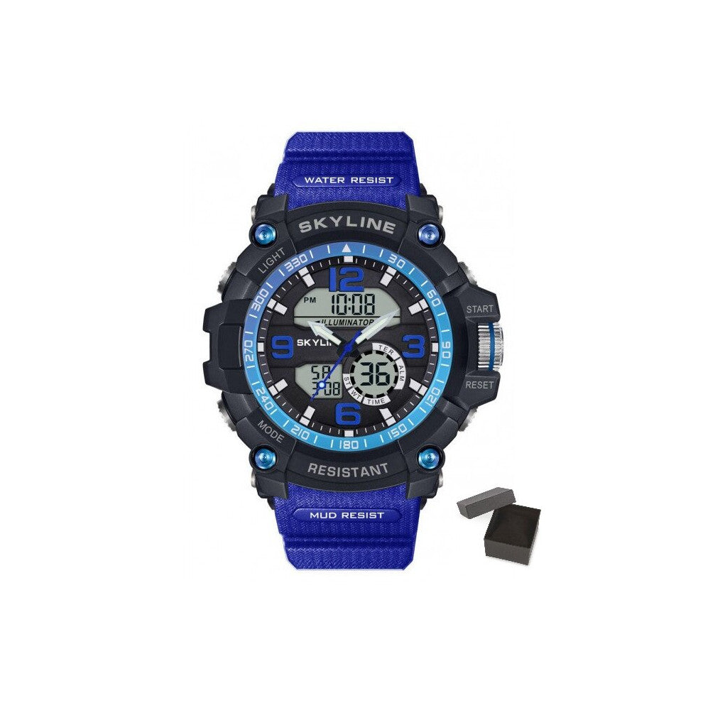 Smartwatch chronograph watch for men with dual hour analog Digital LED wrist watches dual time electronic smart