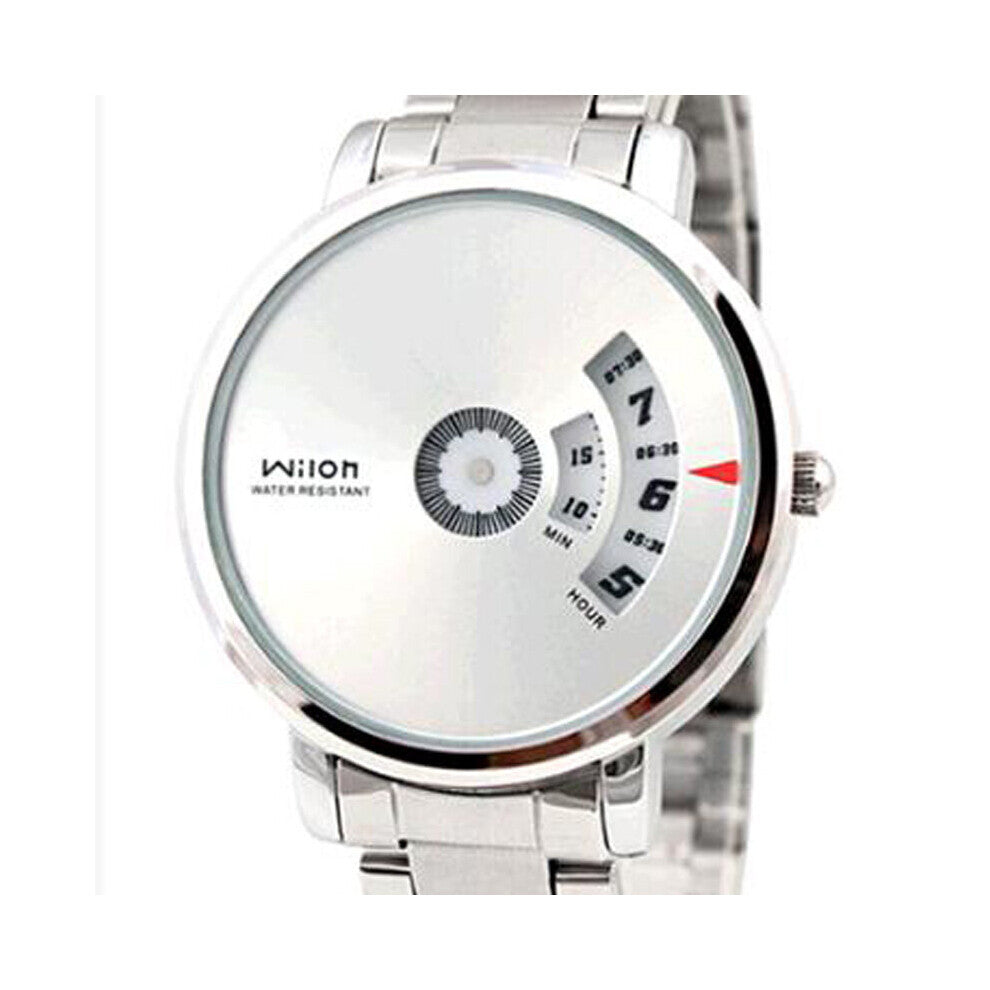 Top WristWrist Full Stainless Steel Turntable Dial Quartz Sports Watches dizzy mens watches relogio masculino