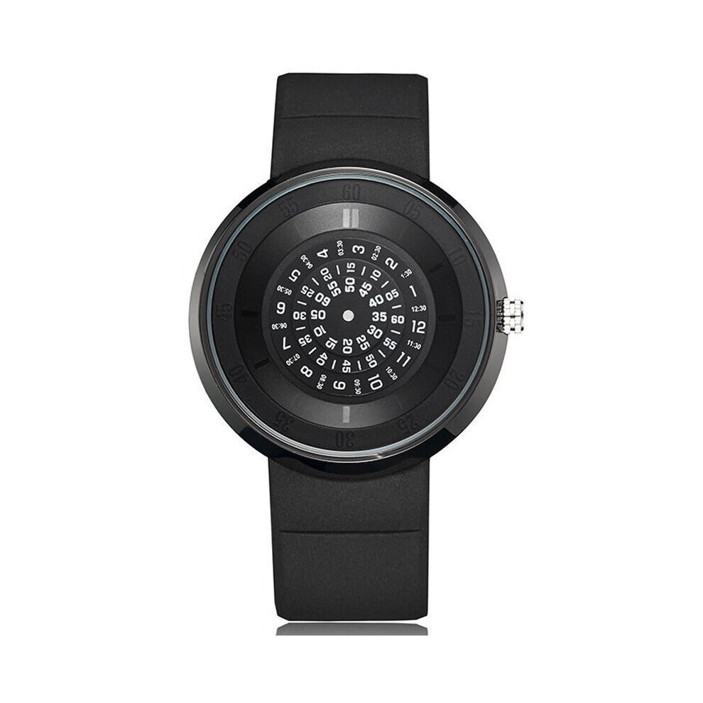 Unique Turntable Quartz Wristwatch Men Creative Time Code Watch Waterproof Light Sort 3D Scale Watches