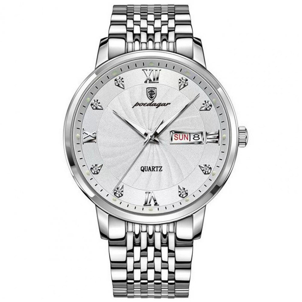 Accessories Week Display Quartz Watch Wristwatch Men Watch Round Dial for Daily Wear