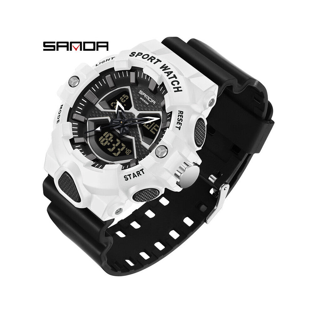 Men Sports Watches Dual Display Analog Digital LED Electronics Quartz Wristwatches Waterproof Swimming Military Watch