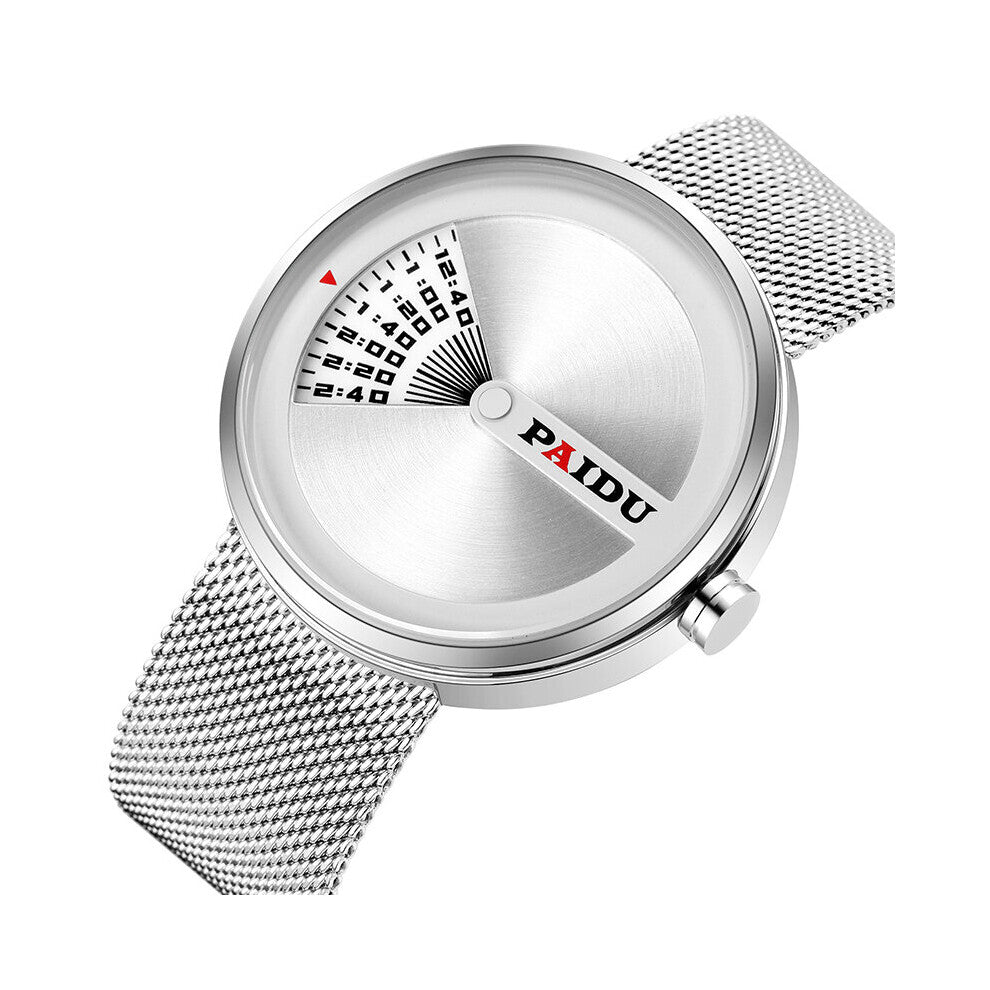 Sports Watch for Men Turntable Dial Men Wome Casual Quartz Wrist Watches Minimalist Wristwatch Mens Full Steel Clock