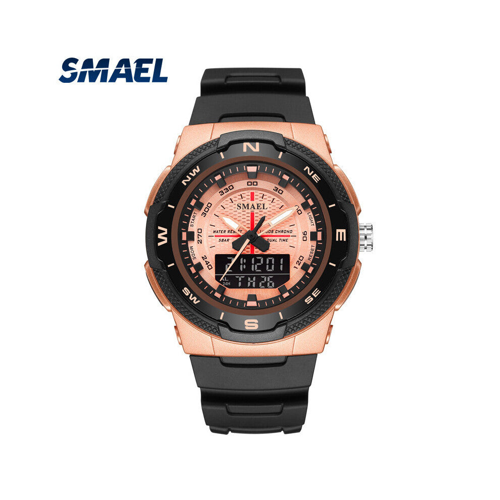 Men's Sports Watch Quartz Digital Waterproof Led Electronics Casual Men Watches Dual Time Display Chronograph Wristwatches