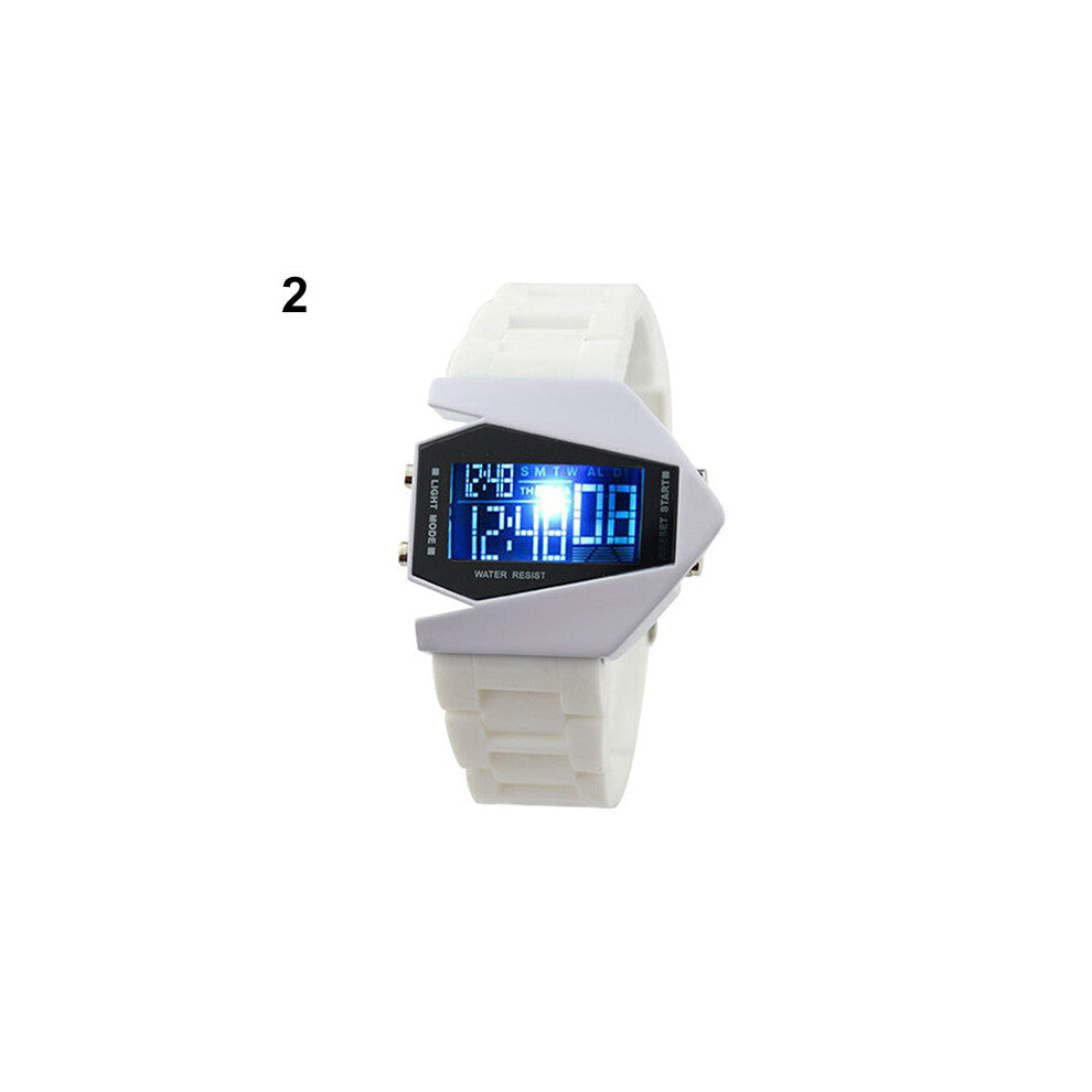 Men's Oversized Light Digital Sports Plan Shaped Dial Electronics Wrist Watch