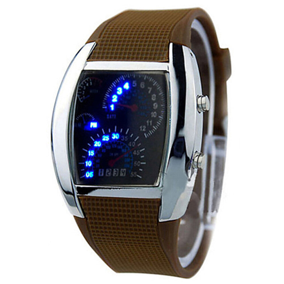 Men Stainless Steel Sport Analog Quartz LED Wrist Digital Military Watch Top Electronics Watches