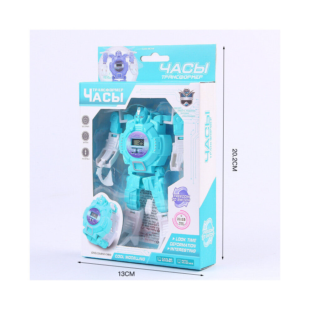 Metamorphic Robot Electronic Watch Kids Creative Cartoon Children's Digital Wristwatch Deformation Robot Electronic Watch Toys