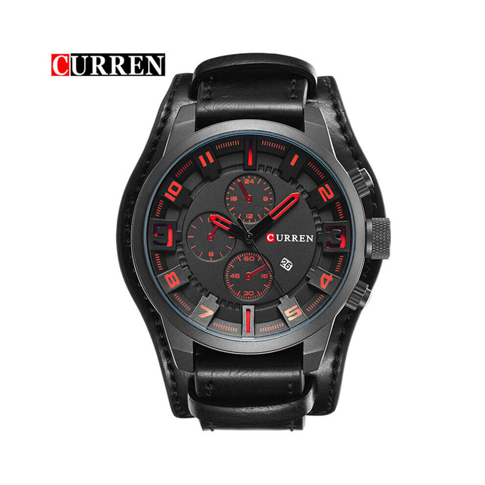 Mens Watches Military Sports Men Watch Quartz Date Clock Casual Leather Wrist Watch Relogio Masculino 8225