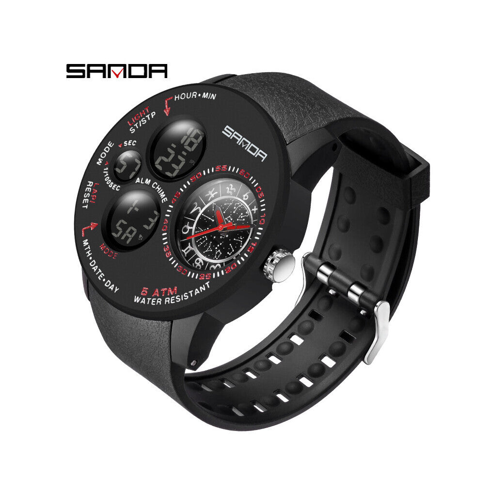 Top Men Quartz Watches Outdoor Military Sports Waterproof Watch LED Dual Display Wristwatch Relogio Masculino