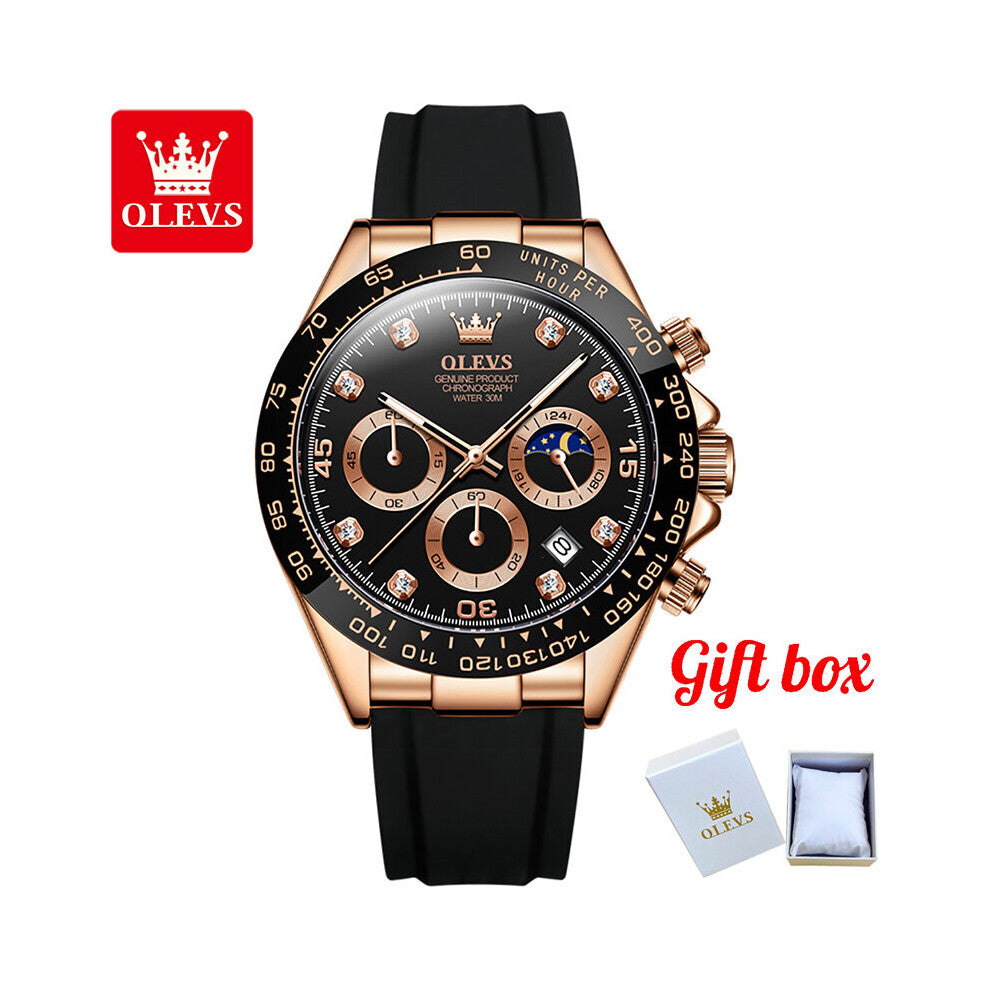 Watch Men Quartz Wristwatches Waterproof Luminous Pointer Chronograph Sports Silicone Strap Watch for Men