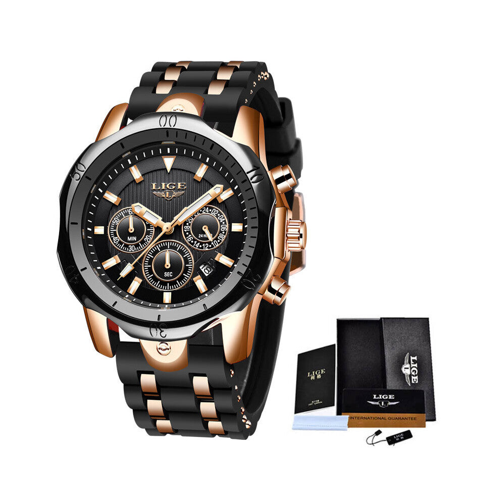 Men Sports Watch Chronograph Silicone Strap Quartz Army Military Watches Clock Men Top Watch Male Reloj Hombre