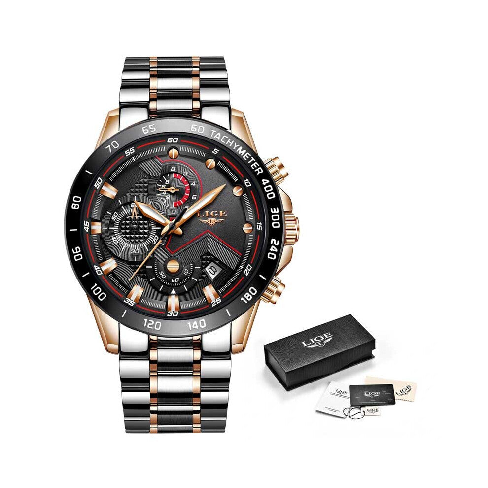 Military Sports Watches For Mens Waterproof Clock Men's Business Watch Date Quartz Watch Chronograph+Box