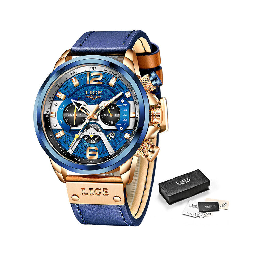 Watches Mens Top Sports Watch Men Automatic Calendar Leather Wrist Watch For Men Male Clock