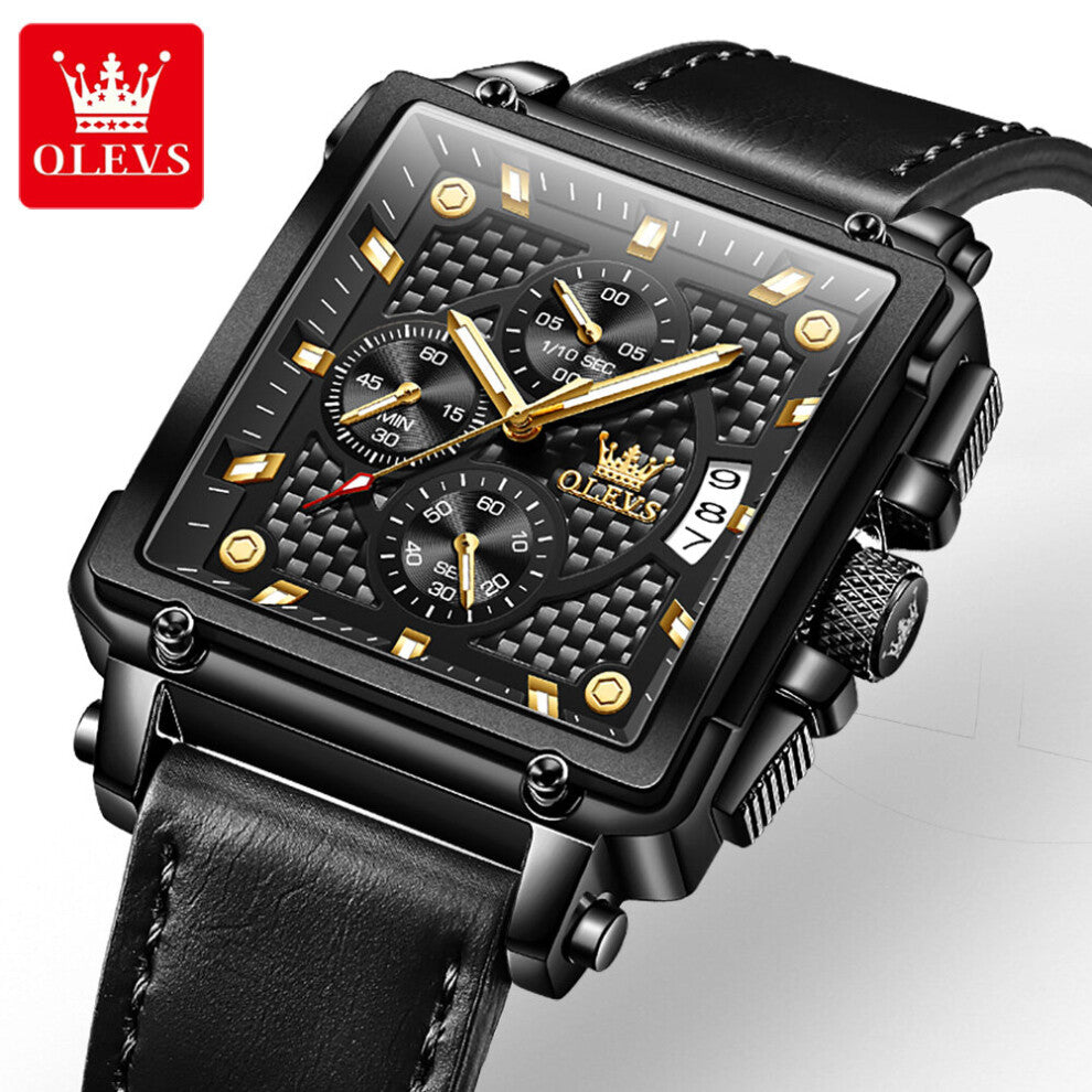 Men Watch Top Waterproof Quartz Square Wrist Watches for Men Date Sports Leather Clock Male Montre Homme