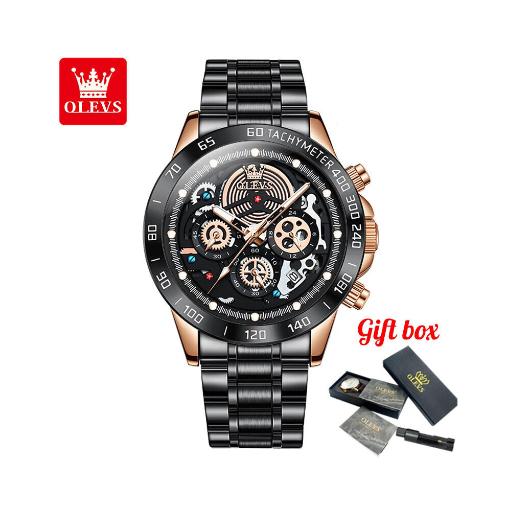 Watch for Men Top Sports Quartz Watch for Men Stainless Steel Waterproof Chronograph 24 Hours Mens Watches