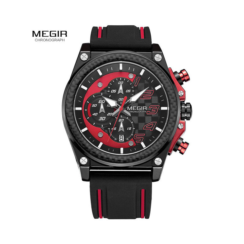 Creative Waterproof Chronograph Sports Watches Men Silicone Army Military Wristwatches Clock Men Relogios Masculinos 2051G-1N8