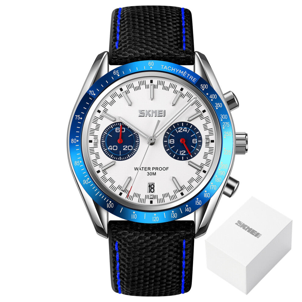 Leather Strap Quartz Wristwatch Mens Casual Waterproof Date Time Stopwatch Sports Watches reloj hombre